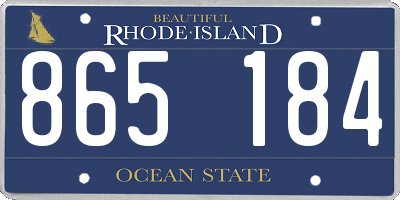 RI license plate 865184