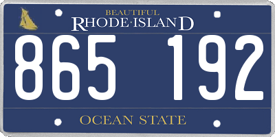 RI license plate 865192