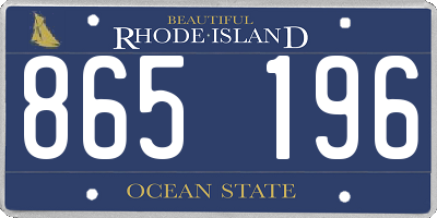 RI license plate 865196