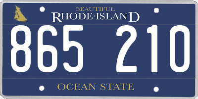 RI license plate 865210