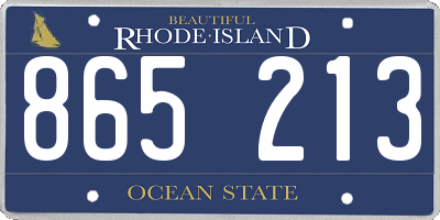 RI license plate 865213