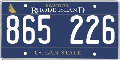 RI license plate 865226