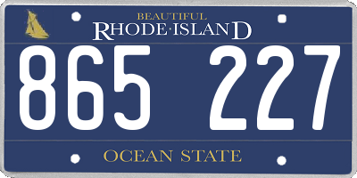 RI license plate 865227