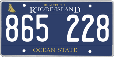 RI license plate 865228