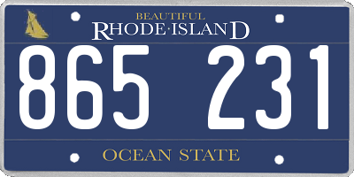 RI license plate 865231