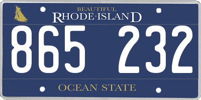 RI license plate 865232