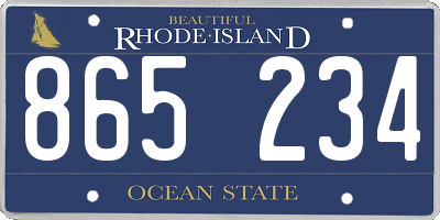 RI license plate 865234
