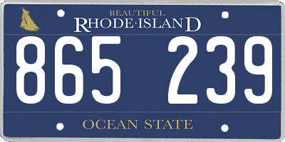 RI license plate 865239