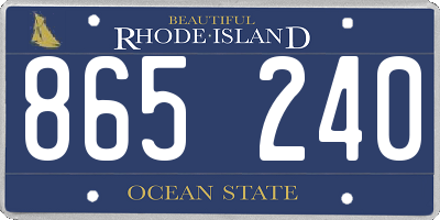 RI license plate 865240