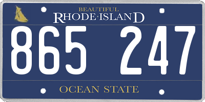 RI license plate 865247
