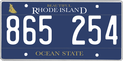 RI license plate 865254