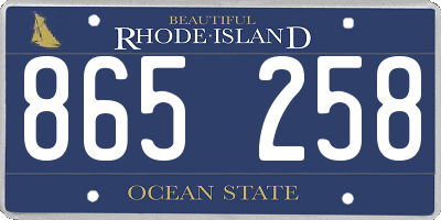 RI license plate 865258