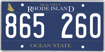 RI license plate 865260