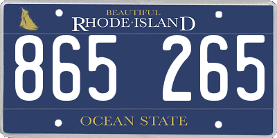 RI license plate 865265
