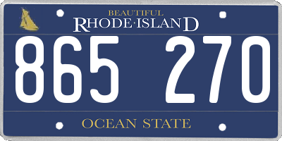 RI license plate 865270