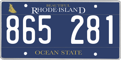 RI license plate 865281