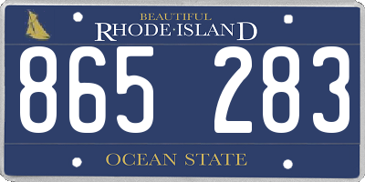 RI license plate 865283