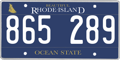 RI license plate 865289