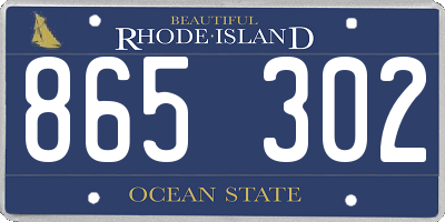 RI license plate 865302
