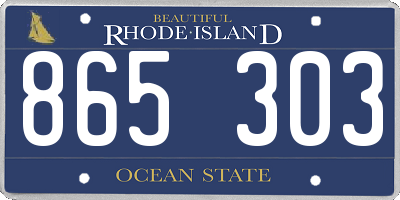 RI license plate 865303