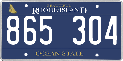 RI license plate 865304