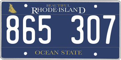 RI license plate 865307