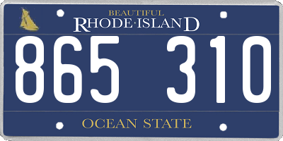 RI license plate 865310