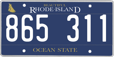 RI license plate 865311