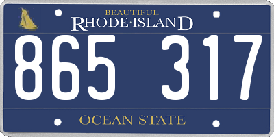 RI license plate 865317