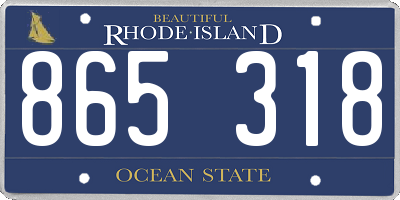 RI license plate 865318