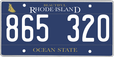 RI license plate 865320