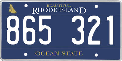 RI license plate 865321