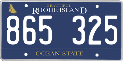 RI license plate 865325