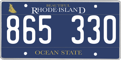 RI license plate 865330