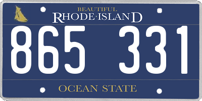 RI license plate 865331