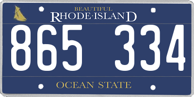 RI license plate 865334