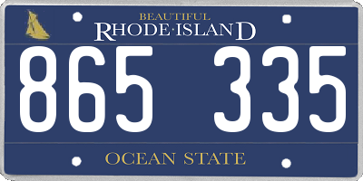 RI license plate 865335