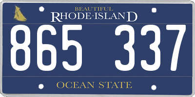 RI license plate 865337