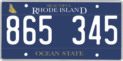 RI license plate 865345