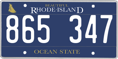 RI license plate 865347