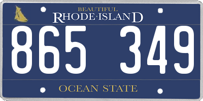 RI license plate 865349