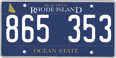RI license plate 865353