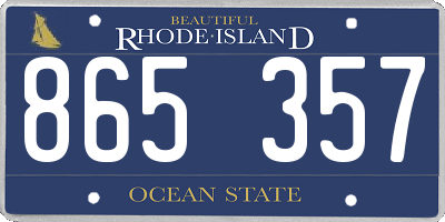 RI license plate 865357