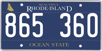 RI license plate 865360