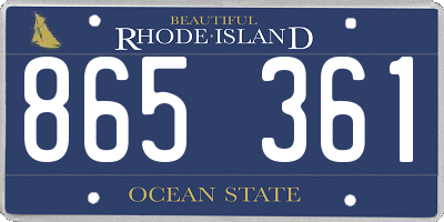 RI license plate 865361