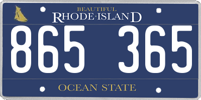 RI license plate 865365