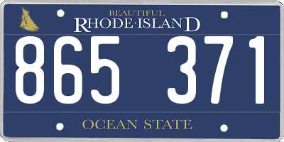 RI license plate 865371