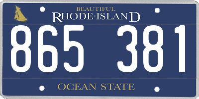 RI license plate 865381