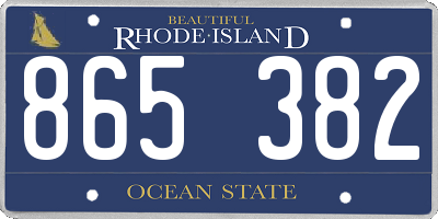 RI license plate 865382
