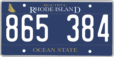 RI license plate 865384